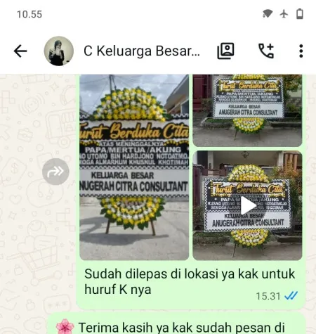 Pengiriman Papan Bunga Duka Kayu Putih